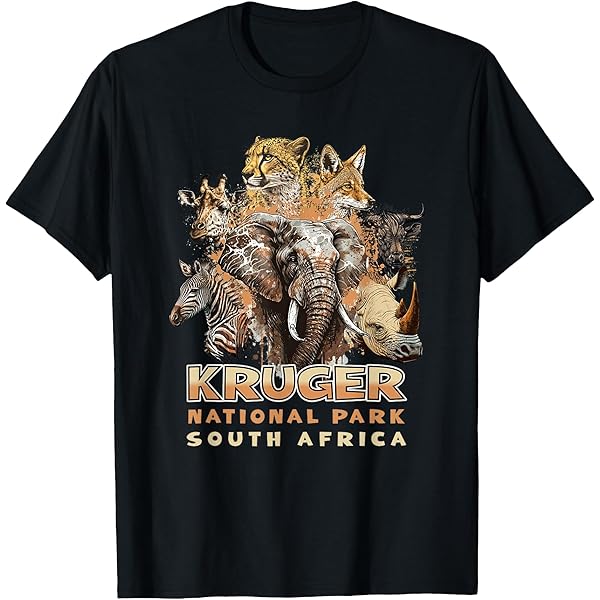 T-shirt Springbok Kruger Bush Campers - Gris, Taille XL, Inspiré Aventure Afrique