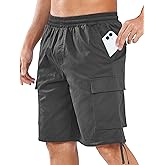NORTHYARD Mens Twill Casual Cotton Cargo Shorts Drawstring Elastic Waist & 6 Pockets Classic Work Shorts for Men