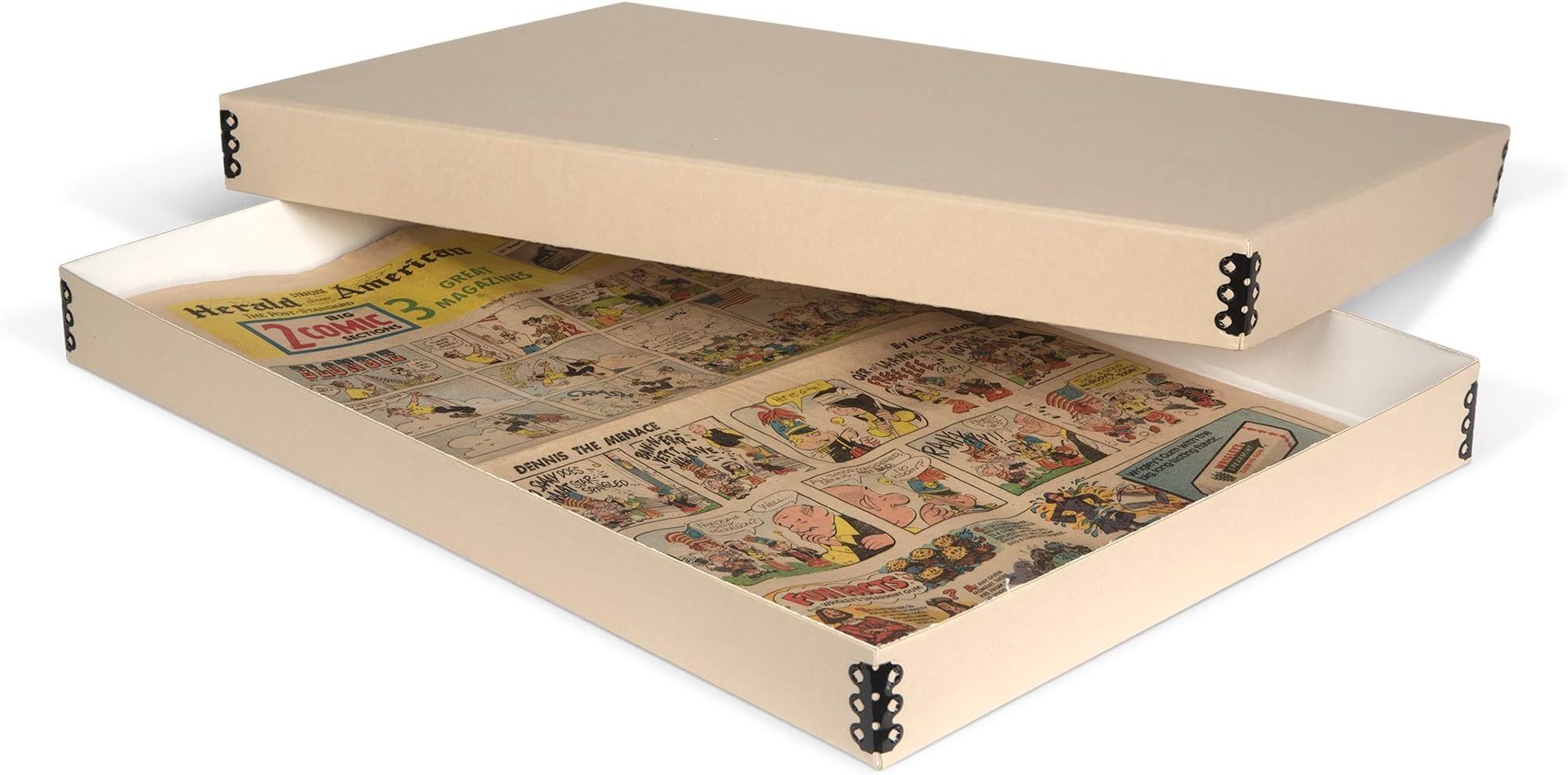 Gaylord Archival Tan Newspaper Preservation Box - 22 3/4W x 30 7/8L x 2 7/8"H