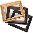 CANFRAVAS 16x20 Solid Wood Canvas Floater Frame, Wood Canvas Floating Frame, Floater Frame for 0.6"-0.8" Deep Canvas Paintings (16"x20", Black)