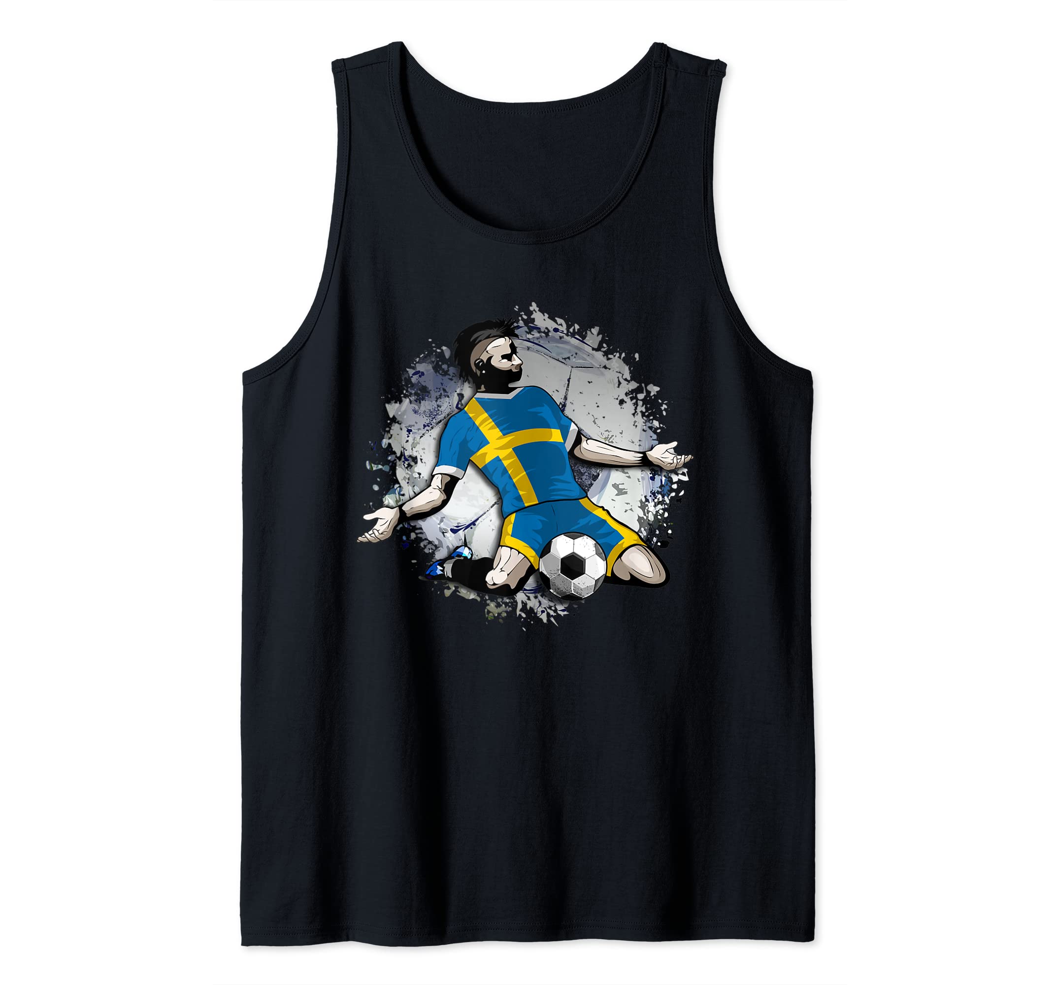 Sweden Soccer Swedish National Flag Football Lovers Design Tank Top
