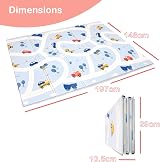 KandyToys Folding Road Baby Play Mat 1.98m x 1.48m Thick 10mm XPE Waterproof view 3