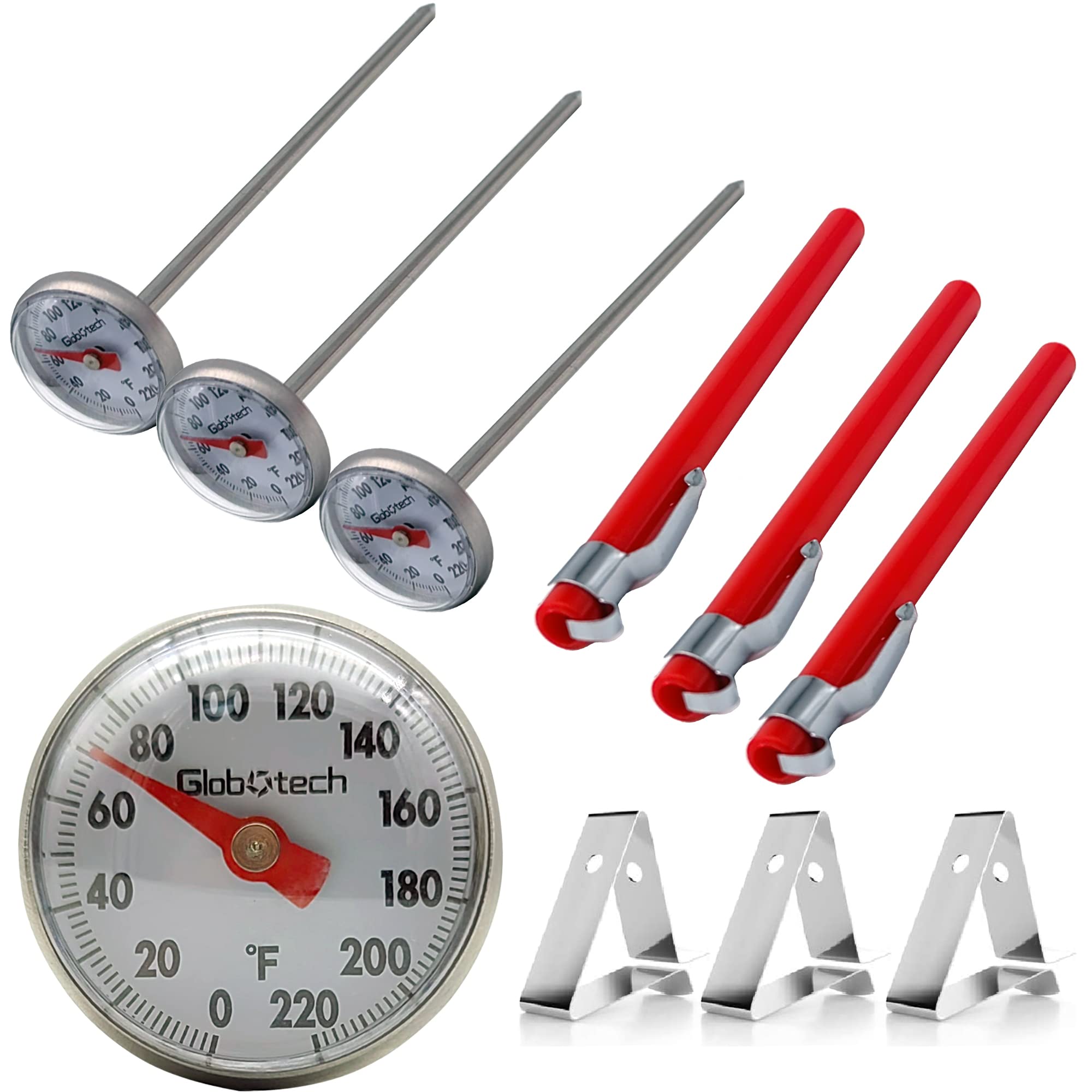 Kitchen Food-Cooking Meat Coffee Thermometer – Set of 3 Pocket Espresso Thermometer for Milk Foam Frothing Chocolate Water Grill, Turkey, BBQ Temperature Stainless Steel 1