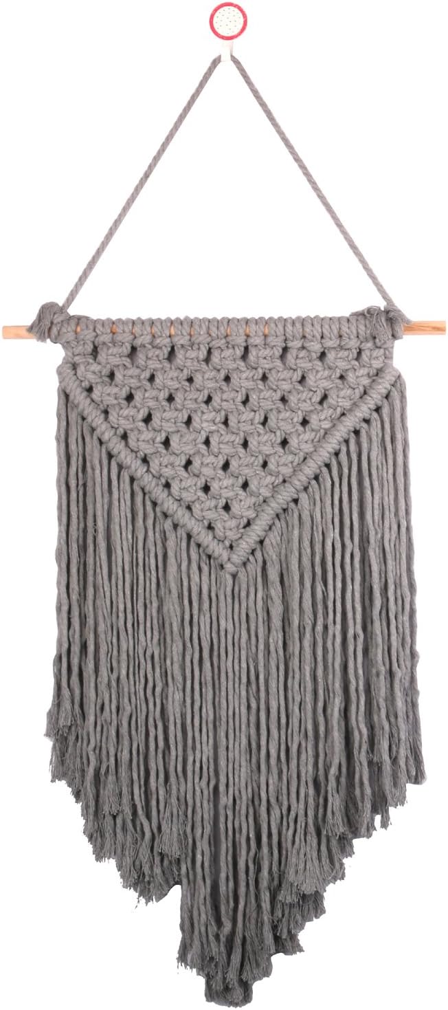 Scomer Macrame BOHO Wall Decor, Woven Handmade, 100% Natural Cotton, Exotic Bohemian Art Hanging Decoration With Bamboo Dowel Sticks For Home Dorm Wedding Party Decoration