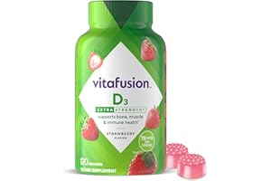 vitafusion Extra Strength Vitamin D3 Gummy, Strawberry Flavored Bone and Immune System Support (1) 120 Count