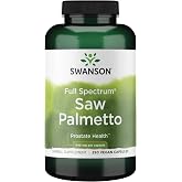 Swanson Saw Palmetto for Men, Herbal Supplement for Prostate Support, 250ct | Full Spectrum prostate supplement for men seeking hair, urinary, and prostate health support, saw palmetto capsules, 540 mg