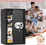 Mejasg 85L Extra Large Fireproof Safe, LCD Keypad & Removable Shelves view 5