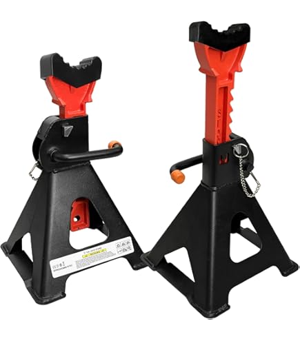 Vehicles Folding Axle Stands 1 Pair Max Capacity 3 Tons, Folding Axle Stand Set 2pcs 3 Tonne, For Car Caravan Van Etc