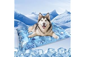 PETMARKET Cooling Mat for Large Dogs - 2025 Upgraded 35.4"x23.6" Washable Pet Cooling Pad, Non-Slip Kennel Bed for Summer, Portable Ice Mat for Dogs/Cats