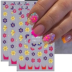 Flower Daisy Nail Stickers Summer Flowers Nail Art
