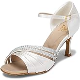 JIAJIA 20524 Women's Satin Sandals Flared Heel Latin Salsa Performance Dance Shoes
