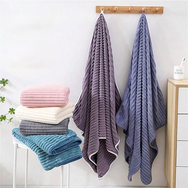 SK STUDIO ULTRA SOFT TOWEL SET – 2 EXTRA LARGE BATH TOWELS 2 HAND TOWELS 2 WASHCLOTHS – MICROFIBER HIGHLY ABSORBENT TOWEL FOR FITNESS, BATHROOM, SPORTS, YOGA, PINK