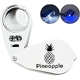 40X Jewelers Loupe Magnifier with Light, Foldable Jewelry Eye Loop Magnifier, LED UV Illuminated Jeweler Magnifying Glass for