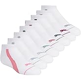 PUMA Girls' Low Cut Cushioned Arch Support Socks (8-Pack)