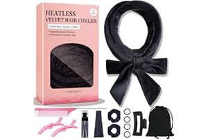 YAMPAHPA Heatless Curls Overnight Headband, 70'' No Heat Hair Curlers for Medium Long Hair, Black