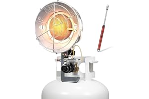 GASPOWOR Propane Heater, 12-18,000 BTU Tank Top Portable Heater with USB Rechargeable Lighter, Shut-off Valve and Tip-over Switch 3 Settings for Patio, RV Travel, Camping,Open Work