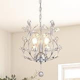 Ganeed Crystal Chandelier 3 Light K9 Silver Pendant Ceiling Light