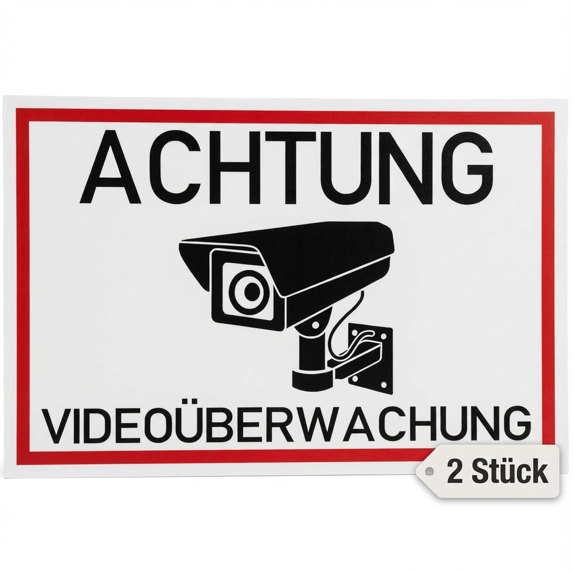 Video Surveillance Sign, PVC Hard Foam Board 30 x 20 cm, 3 mm