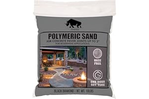 Rhino Power Bond Plus - Polymeric Sand for Pavers and Stone Joints up to a Maximum of 2 inches. (10 Pound, Black Diamond)