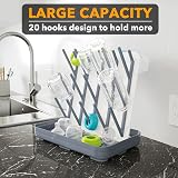 SpaceAid Space Saving Baby Bottle Drying Rack 20 Hooks Gray White view 2
