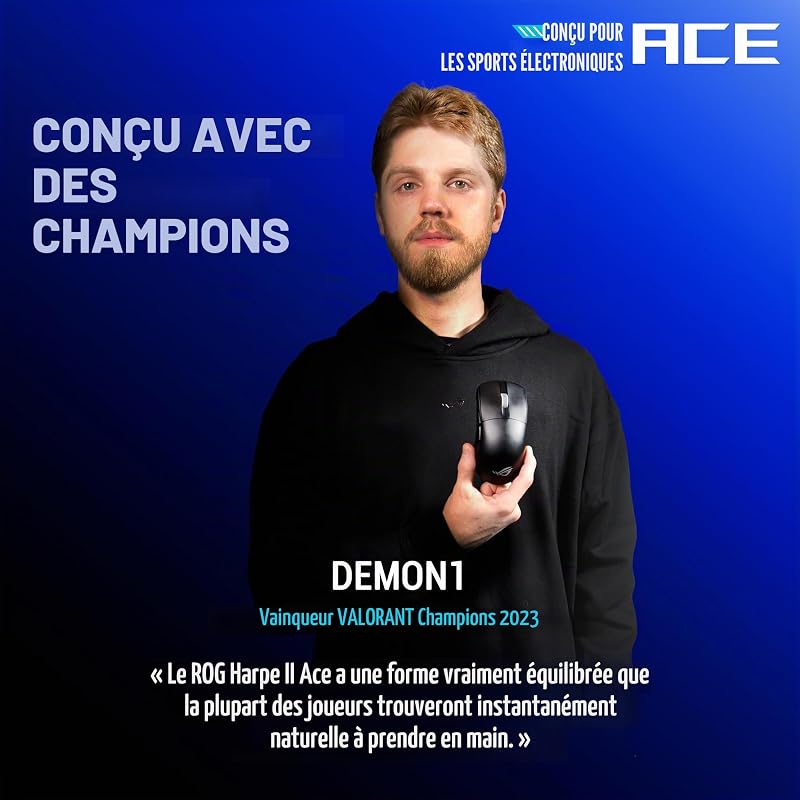 ROG Harpe II Ace - Souris de Jeu sans Fil pour Esport - Noir