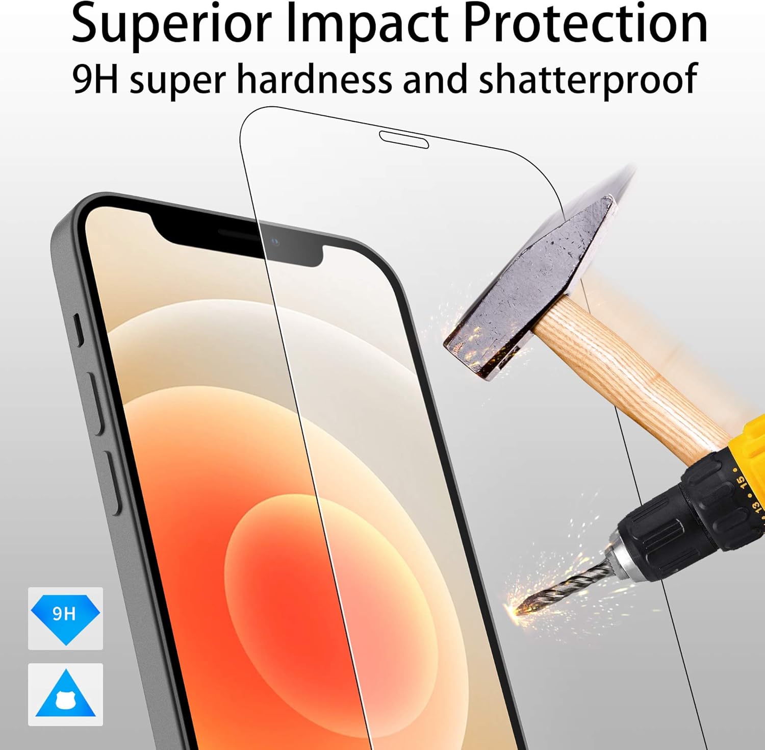 4youquality [4-Pack Screen Protector for iPhone 12 & iPhone 12 Pro (6.1-Inch), Tempered Glass Film - Image 4