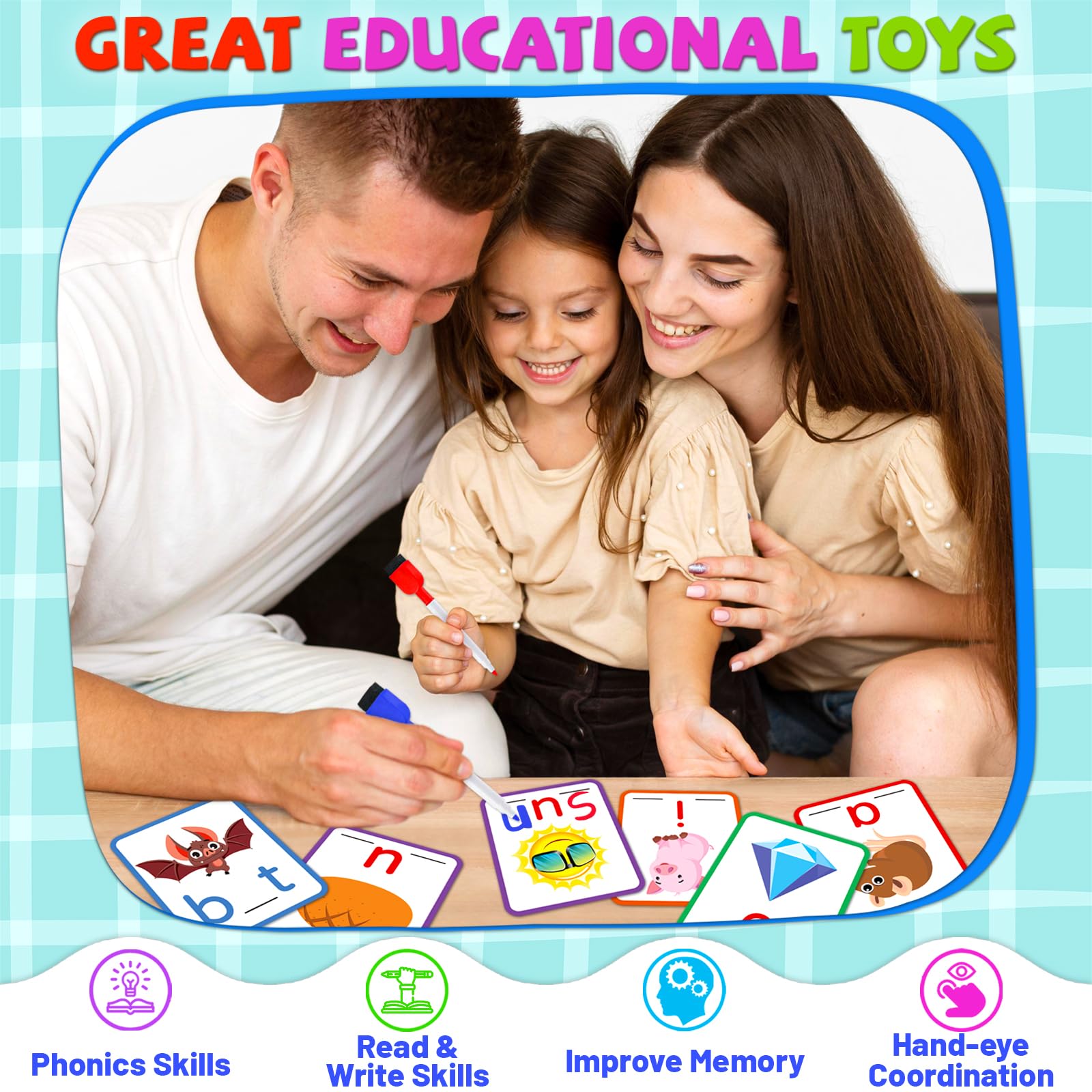 Mua zheyistep CVC Word Games Writing Spelling Flash Cards for ...