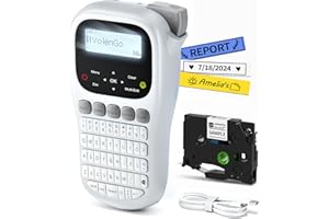 VolenGo Label Maker Machine with Tapes, Label Maker Waterproof-Labels 12mm Laminated, Handheld Backlit Ptouch Labeler Machine, H1100 Portable Labeling Machine for Office Home Use