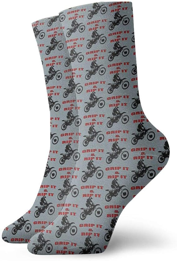 Grip It And Rip It Dirt Bike Racer Socks Classic Sport Short Socks 30cm