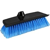 Unger Hydropower 10" Soft Brush with Squeegee, Blue | Water-fed soft bristle brush; integrated squeegee blade; compatible with HydroPower waterflow poles