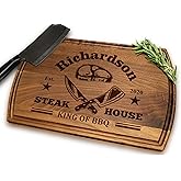 Personalized Christmas Gift for Men, Dad Cutting Board - Customized Wood Grill Board for BBQ Masters - Custom Barbecue and Grilling Gift for Dad, Grandpa or Him - Christmas, Anniversary, Birthday