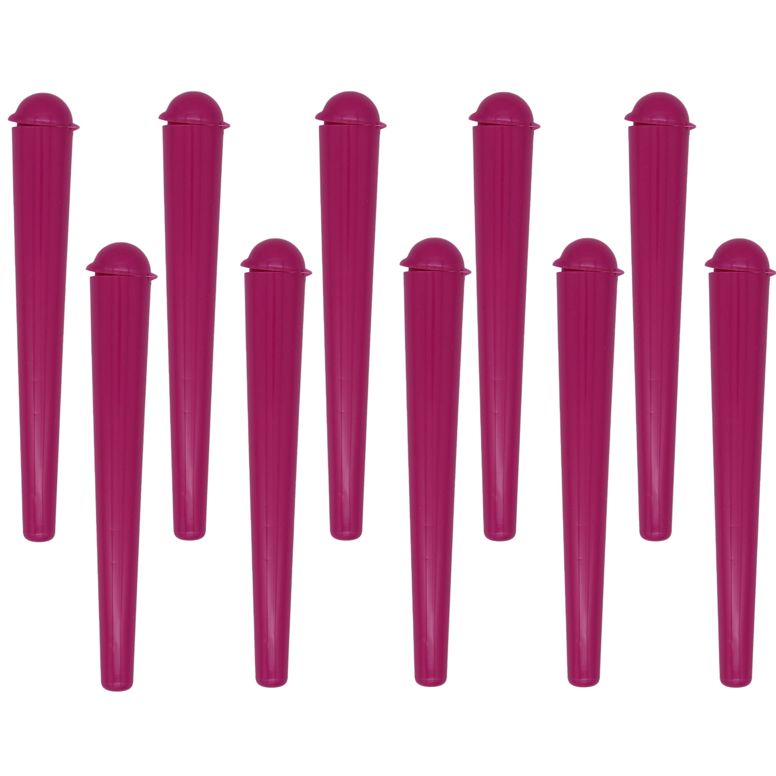 Cherry-on-Top King Size Cone Holder Air Tight Hard Plastic Tube Smoking Rolling Cig Tube, 10 Holder, Pink Pop Top