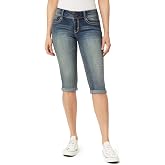 WallFlower Luscious Curvy Jean Capris for Women, Sizes 0-24 | 17-Inch Inseam, Mid-Rise, Insta Stretch Denim, Trendy, Versatile, Gap-Free Flattering Fit, Juniors, Standard and Plus