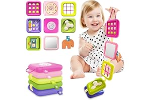 weirtoya Busy Board for 1 Year Old, Toddler Travel Toys for Toddler 1-3 Montessori Toys for 1 Year Old Travel Activities Cube Gifts for Baby Boy Girl My First Montessori Busy Board