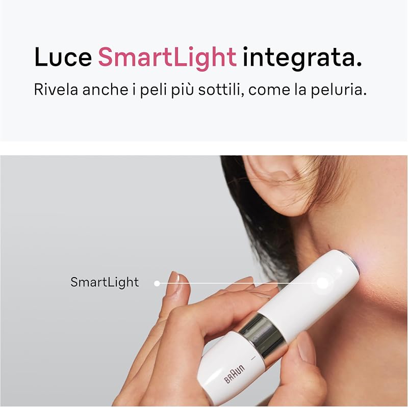 Face Epilatore Viso Donna con Rifinitore di Precisione, FS1005 Bianco
