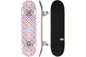 KMX Complete Skateboard for Beginners, 7-Layer Canadian Maple Double Kick Concave Deck| Aluminum Alloy Trucks | Pro Skateboard for Boys, Girls, Kids, Teens, Adults
