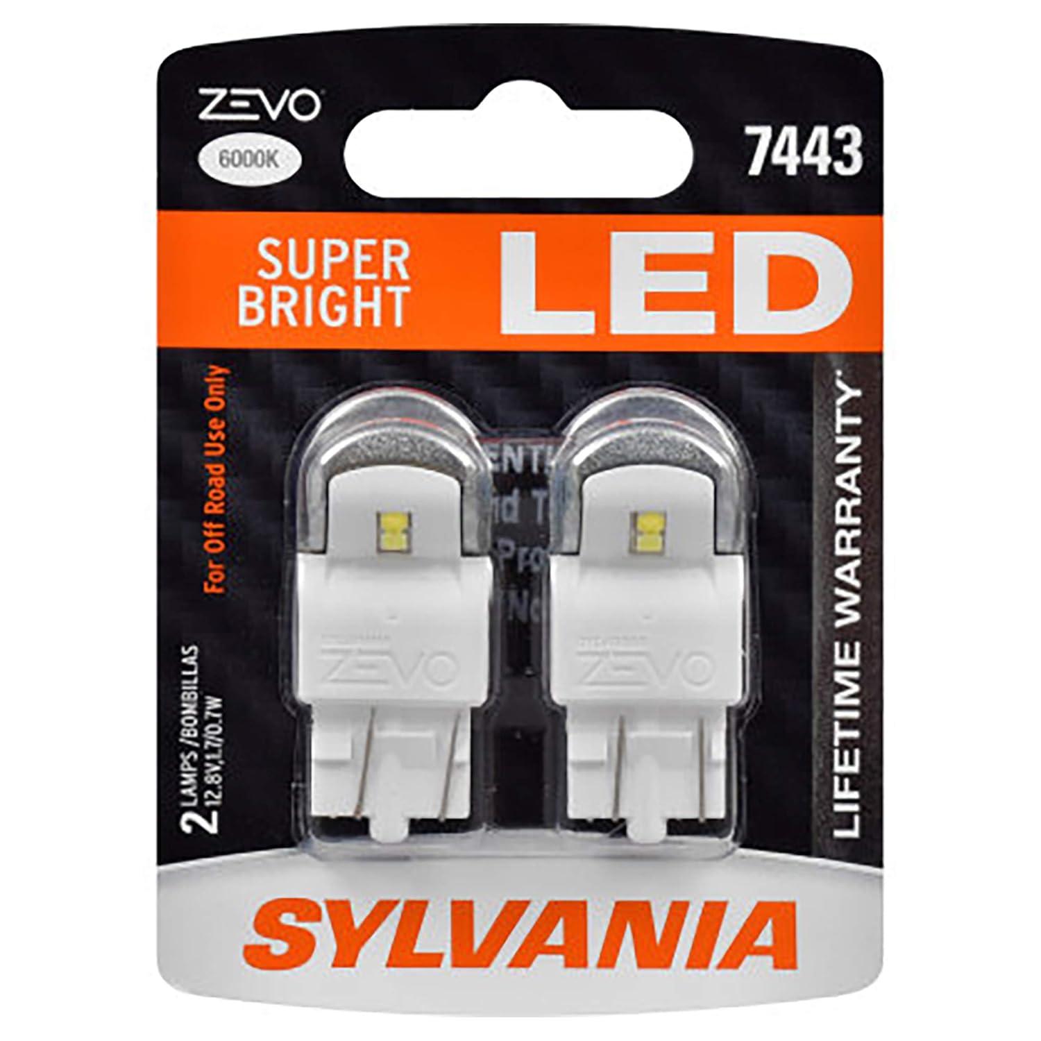 SYLVANIA ZEVO 921 T10 W5W foco LED blanca (Pack de 2), 7443, Blanco