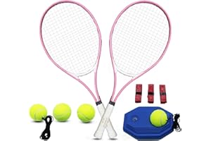 ZHUOKECE Tennis Rackets for Adult, 2 Players Adult Recreational Tennis Rackets Set for Beginners and Professional with 4 Tennis Balls, 3 Overgrips, 1 Tennis Bag
