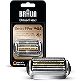 Braun Shaver Head Replacement Part 94M Silver, Compatible with Series 9 Pro and Series 9 Electric Razors for Men