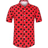 Lars Amadeus Men's Summer Polka Dots Shirt Button Down Short Sleeves Pattern Hawaiian Shirts