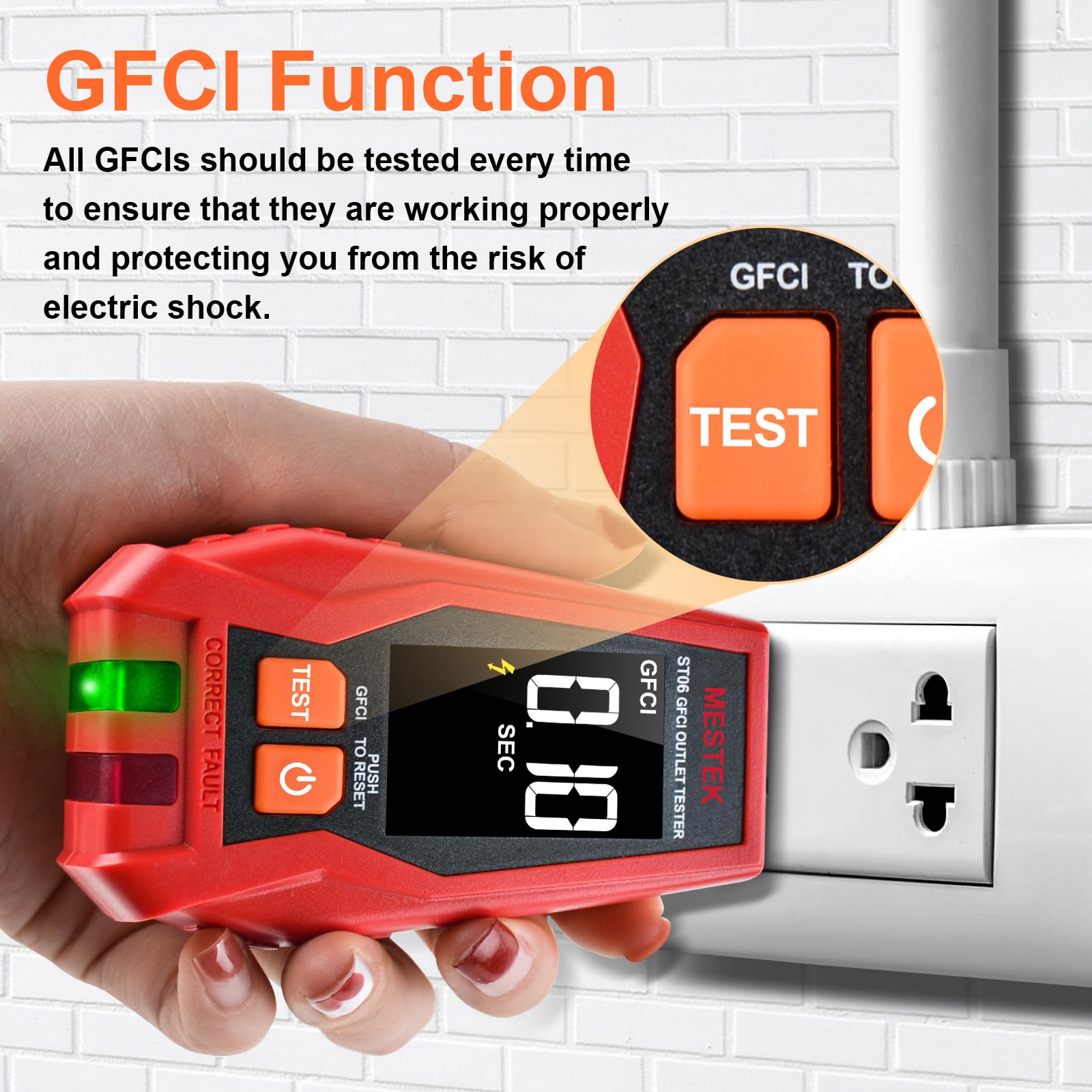 Mua MESTEK Outlet Tester, Electric Voltage Tester Receptacle Tester for ...