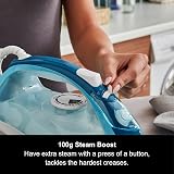 Morphy Richards Crystal Clear Steam Iron 2400W Turquoise White Ceramic Soleplate view 4