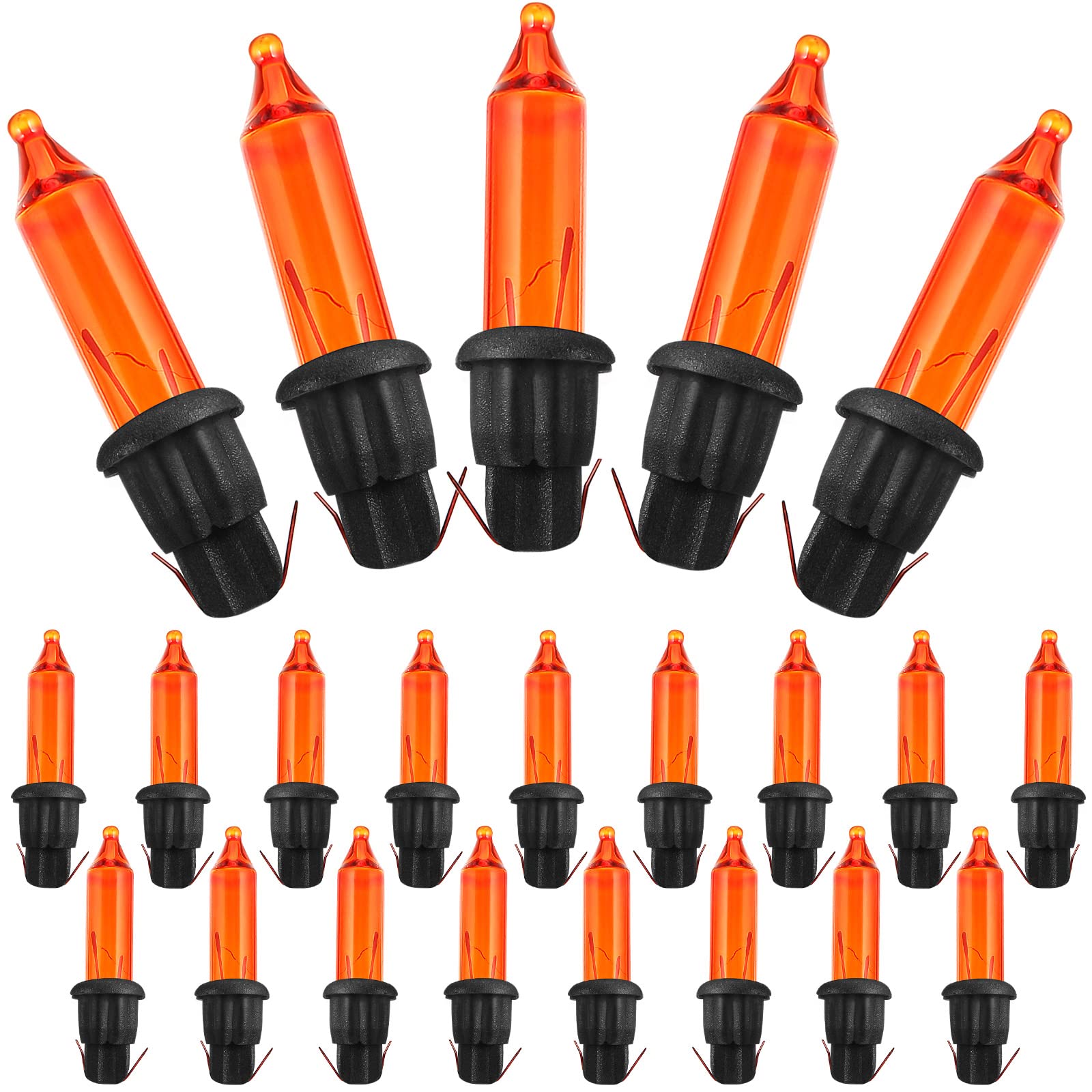 Photo 1 of Mudder 60Count 2.5V Christmas 50/100/150/200 Count Mini Incandescent Wire Lights Replacement Bulbs Indoor/Outdoor Christmas Lights Decor for Home Xmas Tree (Black Base with Orange Bulb)