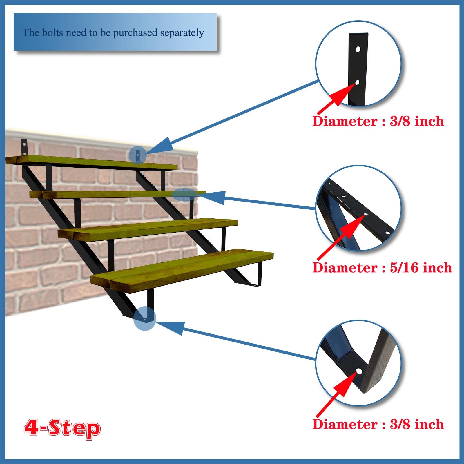Mua MTB Black Steel Stair Riser with 1/2/3/4/5/6/7 Steps trên Amazon Mỹ ...