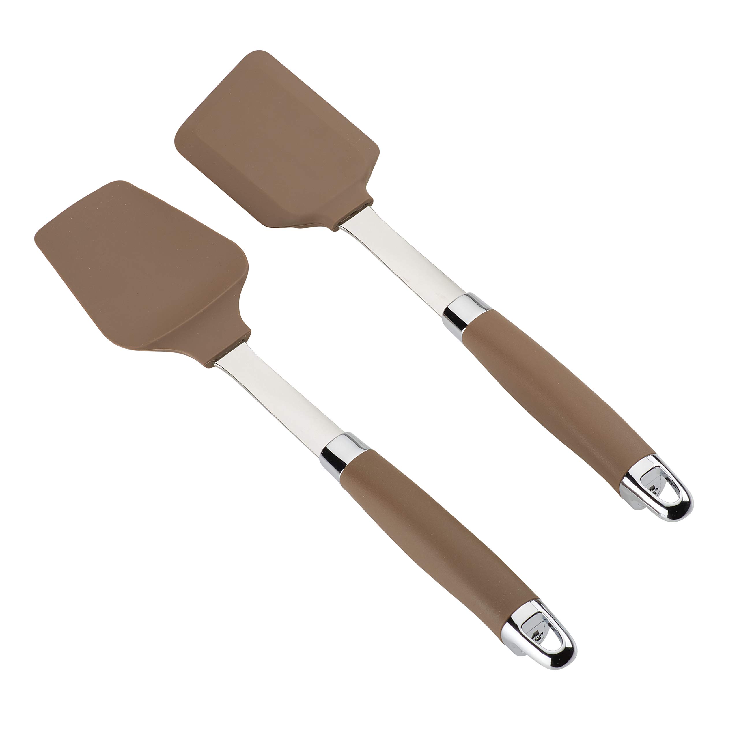 Photo 1 of Anolon SureGrip Nonstick Silicone Spatula and Spoonula Set/Cooking Utensils, 2 Piece, Bronze