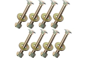 Metalsuberg 5/16" x 2" Carriage Bolt by Color Galvanization of Square Neck with Nylon Lock nut and Large Size Washer Assortment Kit,Carbon Steel,Grade 2.(8pcs Pack)