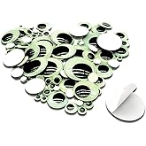 TOAOB 100pcs Glow in The Dark Wiggle Googly Eyes Self Adhesive Luminous Googly Eyes 6mm to 35mm Plastic Green Sticker Eyes fo