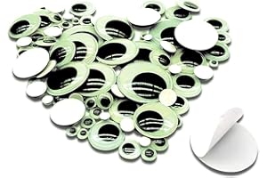TOAOB THE ONE AND ONLY BABY TOAOB 100pcs Glow in The Dark Wiggle Googly Eyes Self Adhesive Luminous Googly Eyes 6mm to 35mm Plastic Green Sticker Eyes for DIY Crafts Scrapbooking Decoration