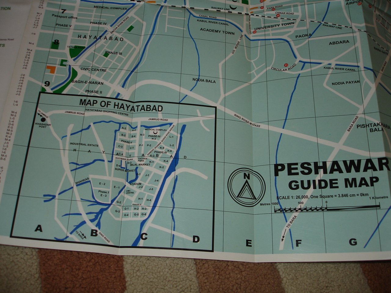 Abdara Road Peshawar Map Amazon - Peshawar Guide Map 1:26000 / Nwfp Peshawar Area Map / Map Of  Hayatabad / Peshawar History And All Tourist Attractions: Pak Press: Books