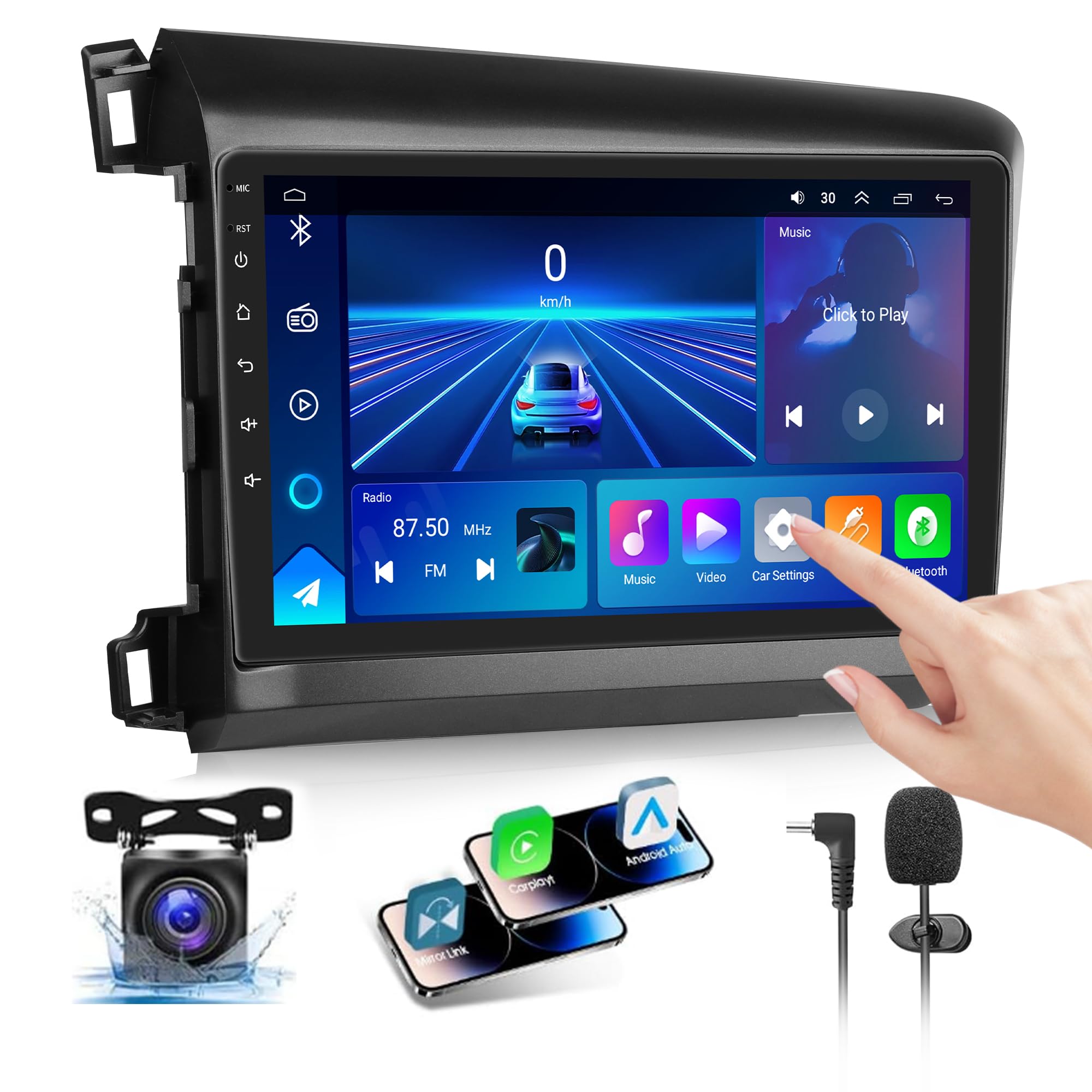 Photo 1 of ?4G+64GB? Car Radio Stereo for Honda Civic 2012-2015,Android 13 Wireless Carplay&Android Auto with 9 Inch IPS Touch Screen Radio Support Real-Time GPS/Voice Control/WiFi/AHD Back-up Camera/SWC/FM